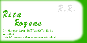 rita rozsas business card